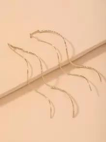 Andkiss Metal Structured Earrings - Yellow Gold - View 3