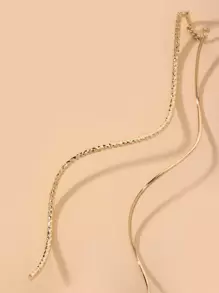 Andkiss Metal Structured Earrings - Yellow Gold - View 4