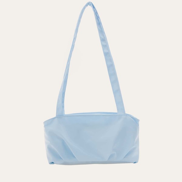 

Minimalist Ruched Shoulder Bag, Blue