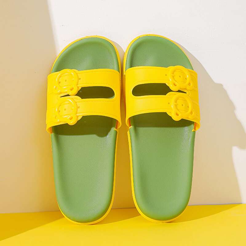

Colorblock Bear Buckle Slides, Yellow