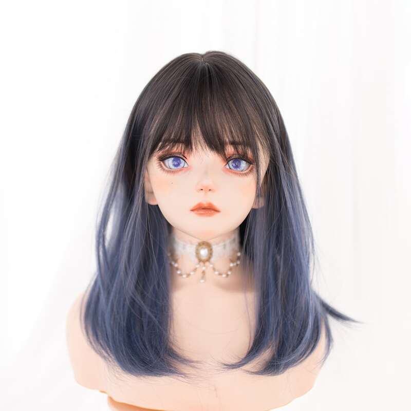 

Ombre Long Natural Wig With Bangs, Multicolor