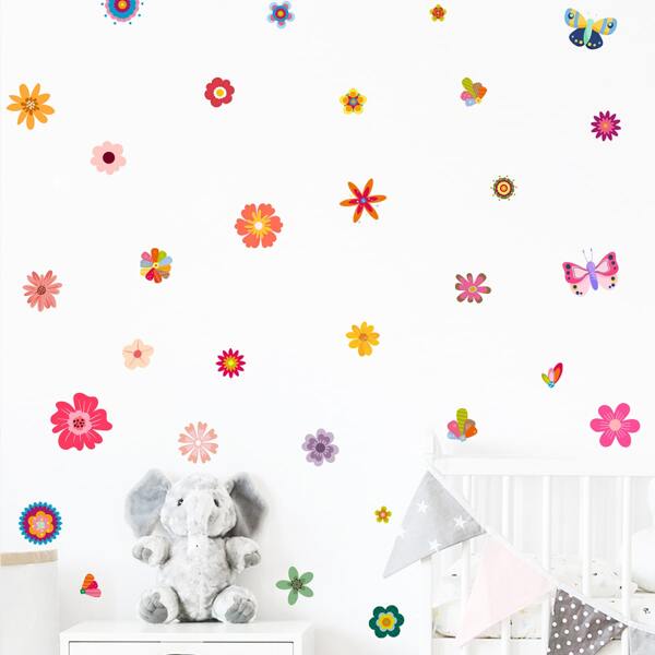 

Kids Butterfly Print Wall Sticker, Multicolor