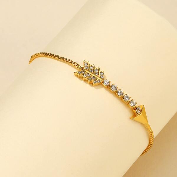 

Rhinestone Detail Bracelet, Gold