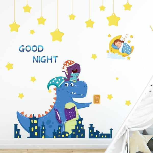 

Kids Dinosaur Print Wall Sticker, Multicolor