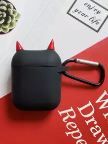 Little Devil Design Case Compatible With Airpods - Black - View 1