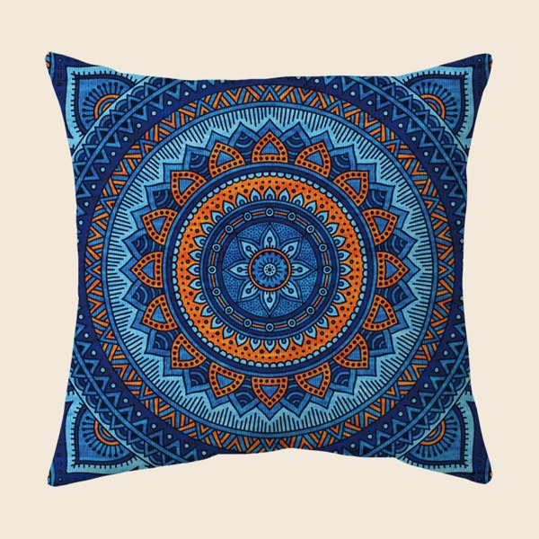 

Lemon Print Cushion Cover Without Filler, Blue