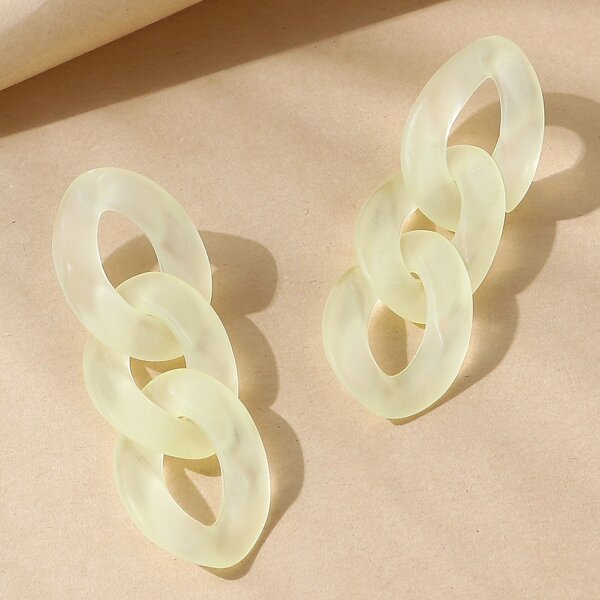 

Link Drop Earrings, Yellow