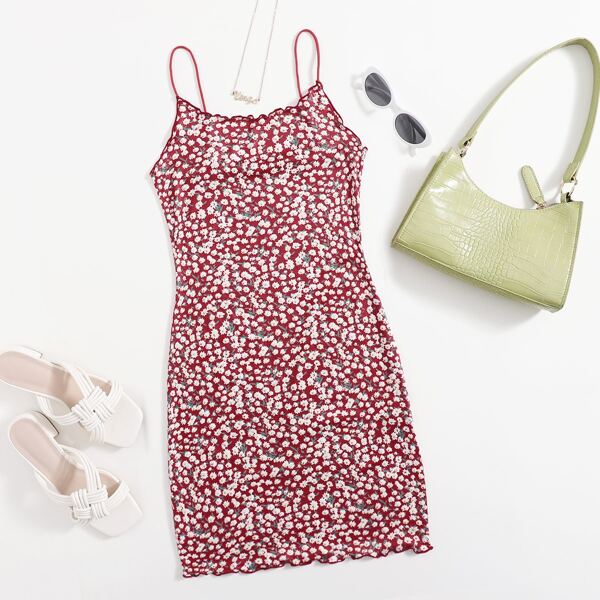 

Lettuce Trim Ditsy Floral Bodycon Dress, Multicolor