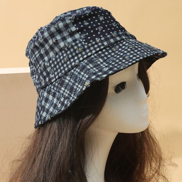 

Plaid Bucket Hat, Blue