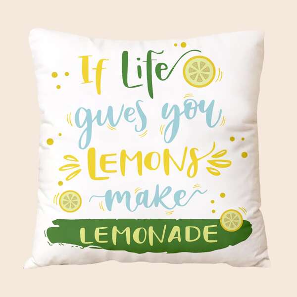 

Slogan Graphic Cushion Cover Without Filler, Multicolor