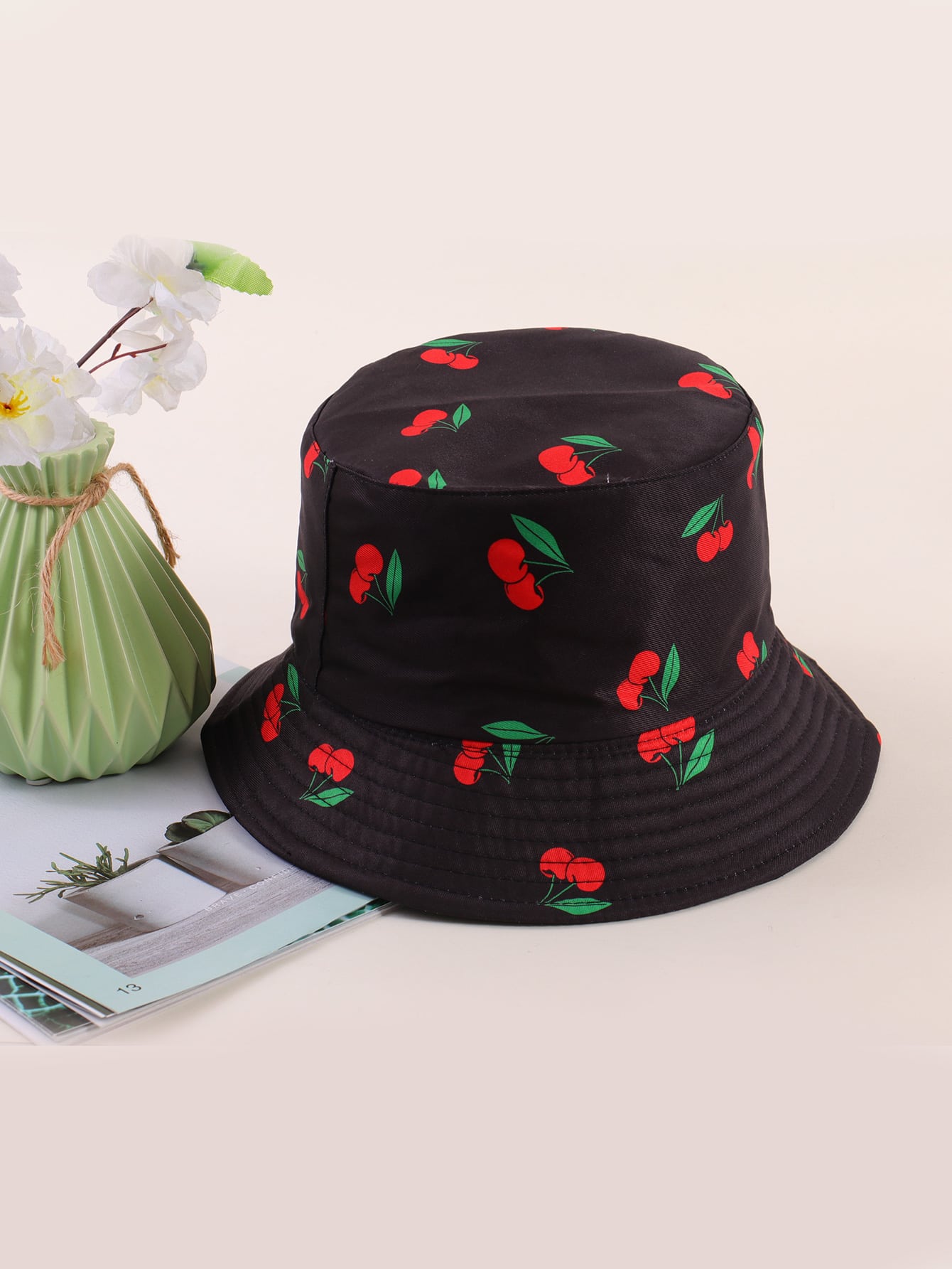 Our Cherry Print Bucket Hat is such a vibe - ROMWE