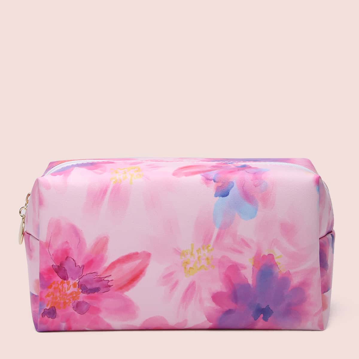 

Watercolor Flower Square Makeup Bag, Multicolor