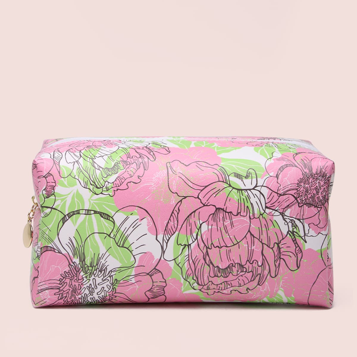 

Flower Pattern Square Makeup Bag, Multicolor