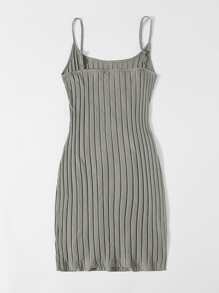 SHEIN EZwear Đầm Chia màu trơn Giải trí - Xám - Xem 2