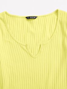 SHEIN BASICS 西裝領羅紋針織包臀連衣裙 - 黃色 - 查看 3