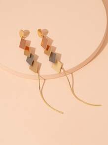 1 对女士金属流苏多色耳环 - 彩色 - 查看 3