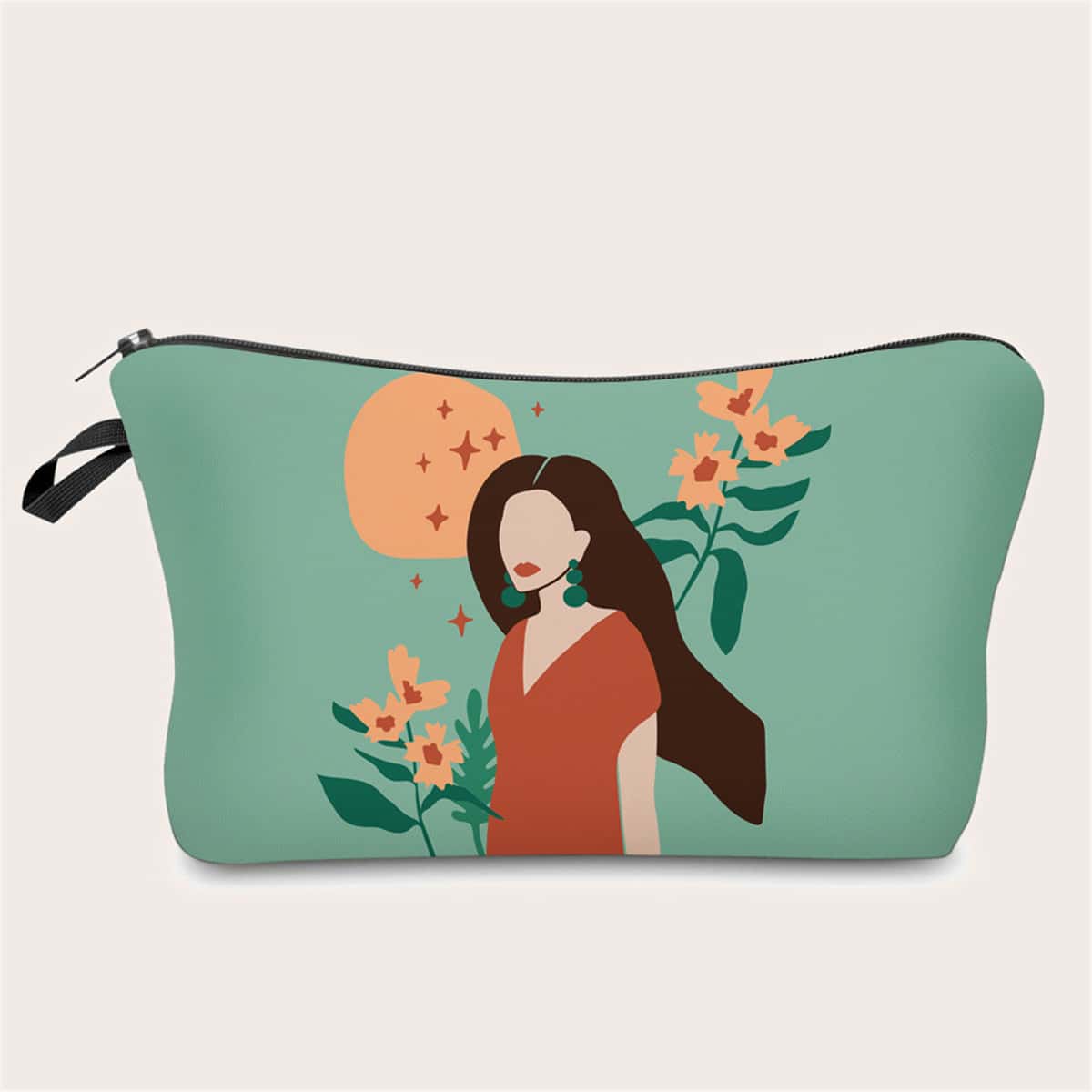 

Figure Graphic Zipper Makeup Bag, Multicolor