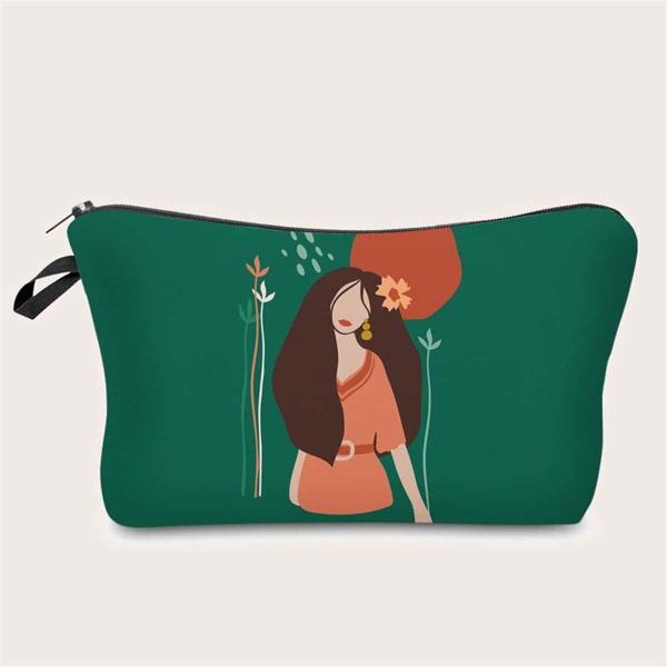 

Figure Graphic Zipper Makeup Bag, Multicolor