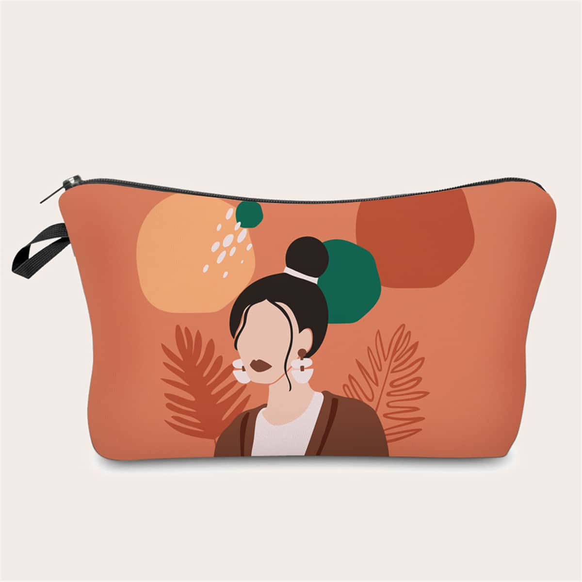 

Figure Graphic Zipper Makeup Bag, Multicolor