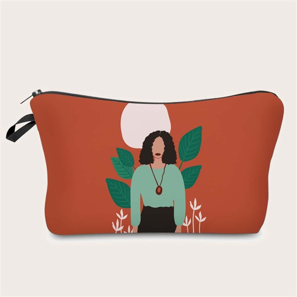 

Figure Graphic Zipper Makeup Bag, Multicolor