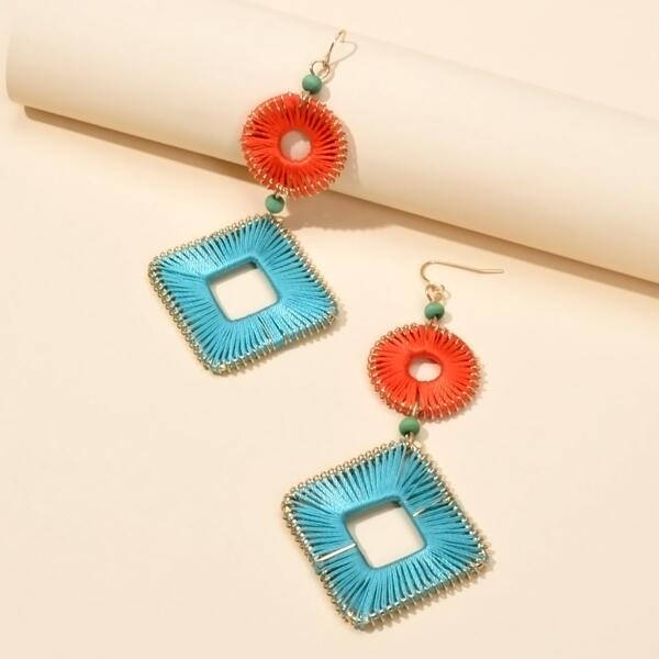 

Geometric Drop Earrings, Multicolor