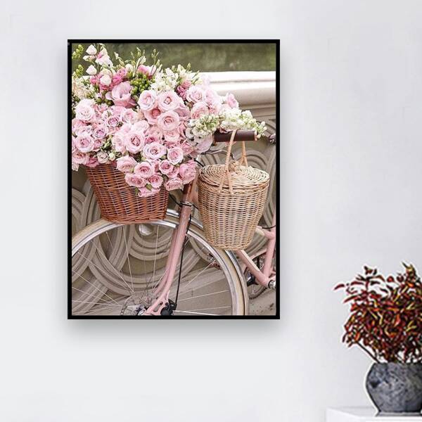 

Bicycle Print DIY Diamond Unframed Painting, Multicolor