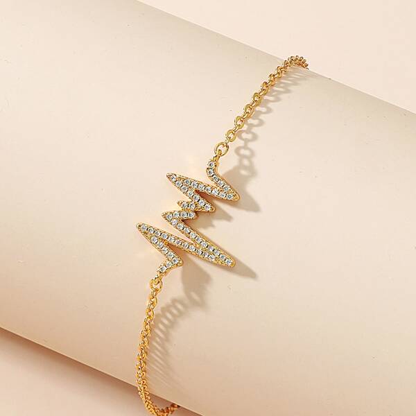 

Rhinestone Detail Bracelet, Gold