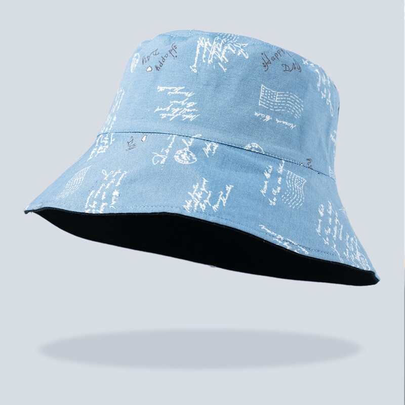 

Letter Graphic Bucket Hat, Blue