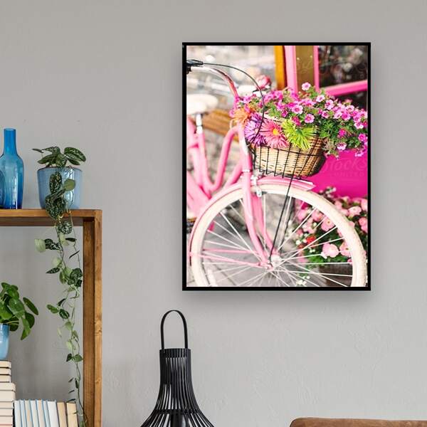 

Bicycle Print DIY Diamond Unframed Painting, Multicolor
