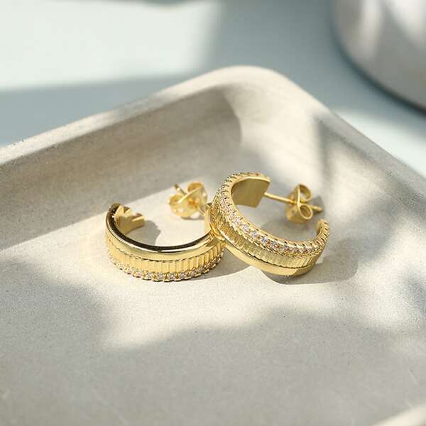 

Zircon Detail Gold Plated Earrings
