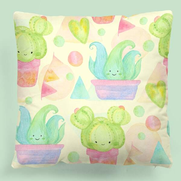

Kids Plant Print Cushion Cover Without Filler, Multicolor
