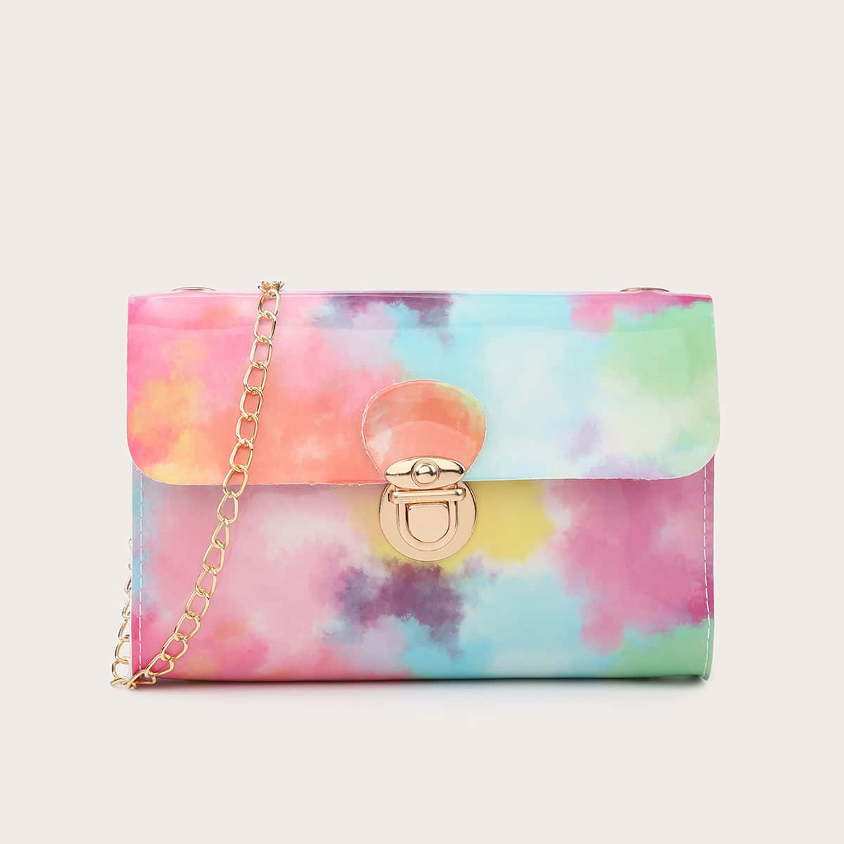 

Tie Dye Chain Crossbody Bag, Multicolor