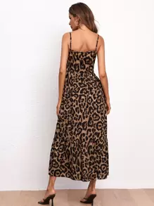 SHEIN Clasi Đầm Viên lá sen Báo Gợi cảm - Nhiều màu - Xem 2