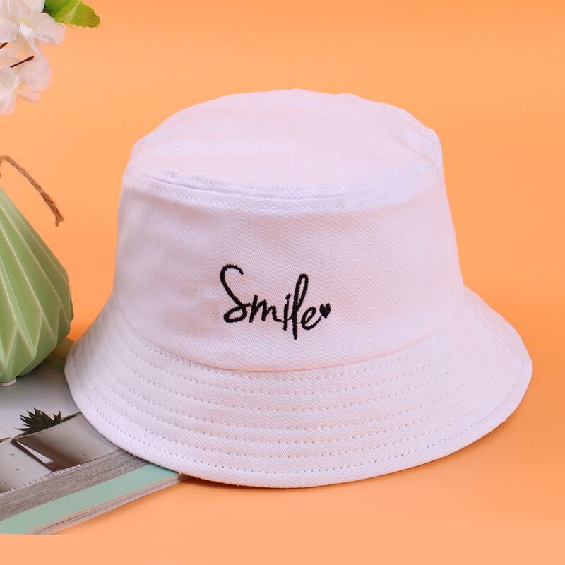 

Letter Graphic Embroidery Bucket Hat, White