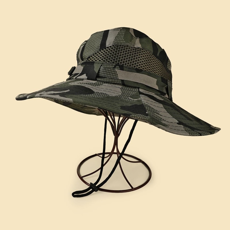 

Camo Print Hiking Hat, Multicolor
