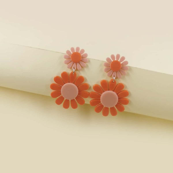 

Flower Drop Earrings, Multicolor