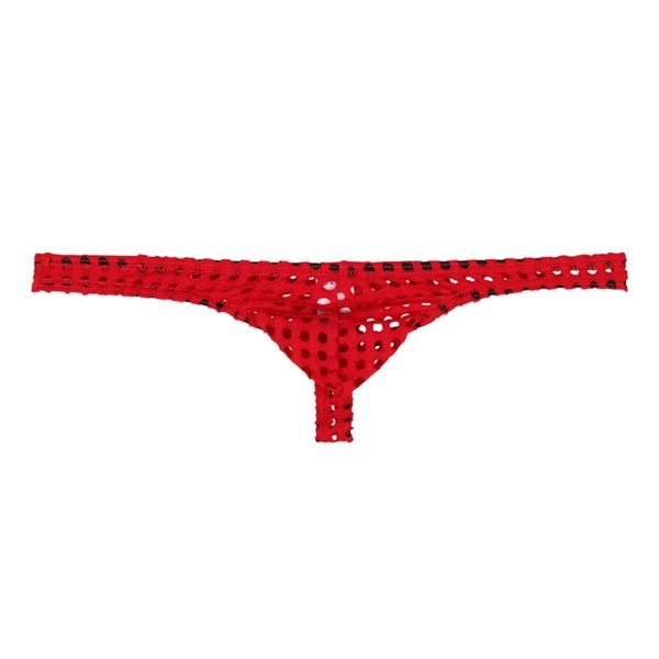 

Men Hollow Out Solid Brief, Red
