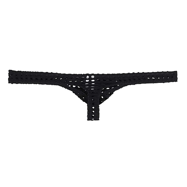 

Men Hollow Out Solid Brief, Black