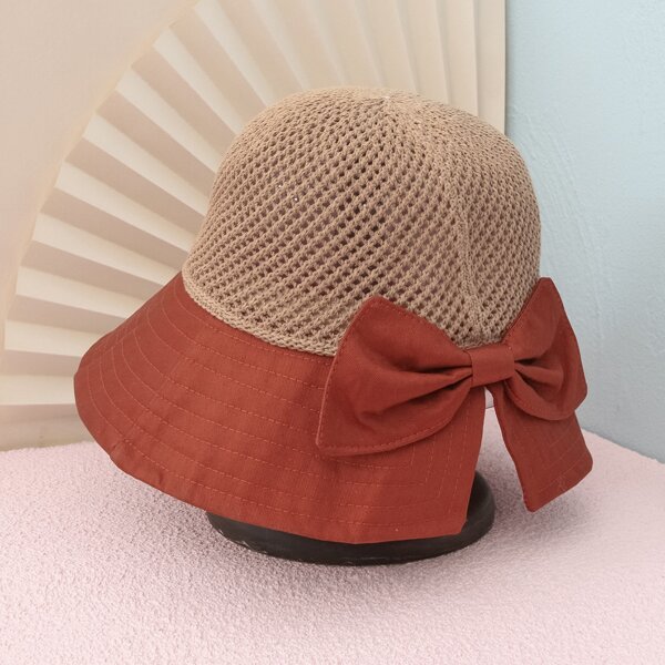 

Bow Decor Sun Hat, Brown