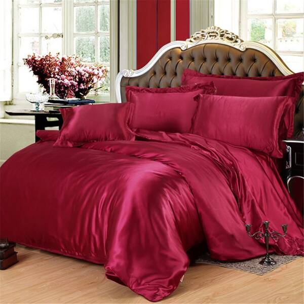 

Solid Color Duvet Cover Set Without Filler, Burgundy