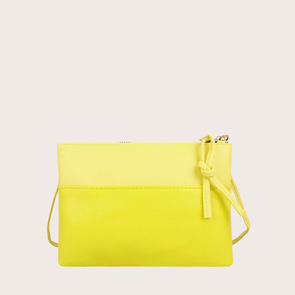 

Knot Decor Crossbody Bag, Yellow