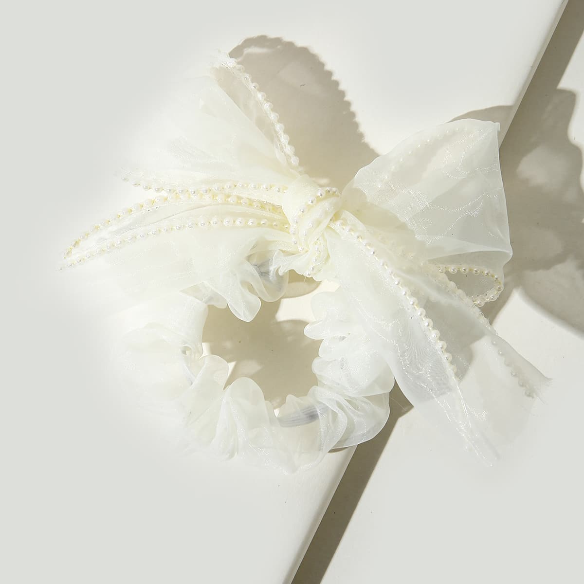 

Bow Detail Hair Tie, Beige