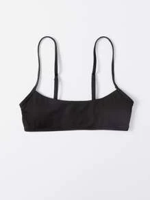 Swim Basics Summer Beach Plain Rib Bikini Top