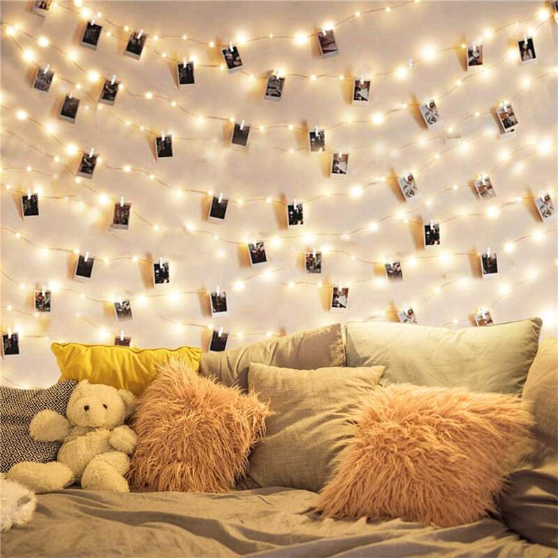 

1pc String Light With 40pcs Clip Bulb, White