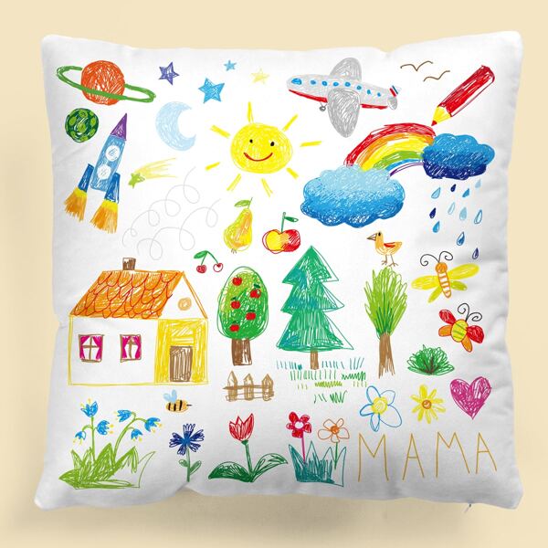 

Kids Cartoon Graphic Cushion Cover Without Filler, Multicolor