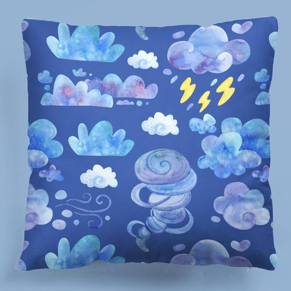 

Kids Cartoon Graphic Cushion Cover Without Filler, Multicolor