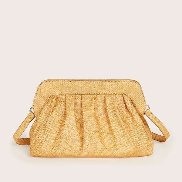 

Ruched Crossbody Bag, Yellow