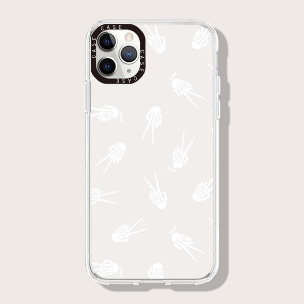 

Skull Finger Phone Case, Clear