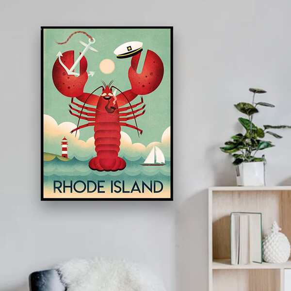 

Shrimp Print DIY Diamond Unframed Painting, Multicolor