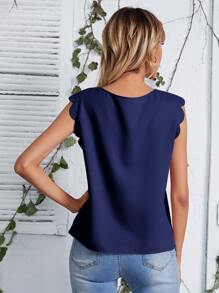 SHEIN Clasi 西裝領貝殼邊上衣 - 藏蓝色 - 查看 2